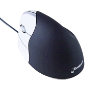 Die Evoluent-Maus ist eine ergonomische Maus mit vertikaler Handstellung. Die Abbildung zeigt die Ausf&uuml;hrung f&uuml;r Linksh&auml;nder.