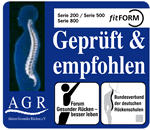 Logo Aktion Gesunder Rücken Fitform Maßsessel: Ausgezeichnet durch die AGR - Aktion Gesunder Rücken