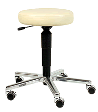 Ergonomischer Hocker Leitnerhoc mit Rundsitz. Das Bild zeigt den Rundsitz in hohe Ausf&uuml;hrung (H&ouml;he 6 cm , Aufpreis gegen&uuml;ber normalem Rundsitz)