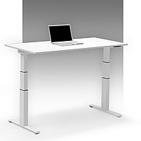 Der h&ouml;henverstellbare Schreibtisch Spine&sup2; mit Doppel-Teleskop erreicht einen unglaublichen Verstellbereich von 60 cm: Tischh&ouml;he von 65 cm  - 125 cm sind m&ouml;glich.