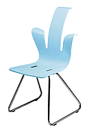 Der Schalenstuhl Penguin von Varier in Eisblau