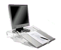 FlexDesk Dokumentenhalter und Pult FlexDesk Dokumentenhalter mit zusätzlicher Funktion als Lese- und Schreibpult. Die Abbildung zeigt FlexDesk mit vorgeschobener Pultplatte, so dass die Pultplatte zum Lesen und Schreiben geeignet ist (Monitor und Monitorträger sind nicht Teil des Lieferumfangs).