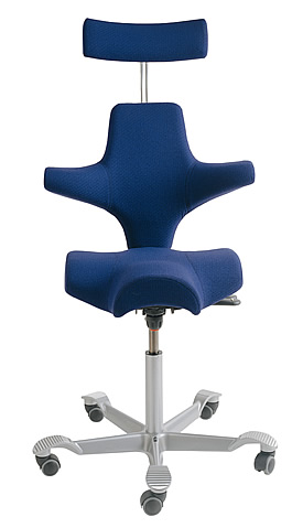 Sattelstuhl HAG Capisco mit Sattelsitz, Rückenlehne und Kopflehne (Modell 8107)