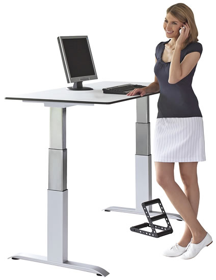 Das höhenverstellbare Tischgestell Ergon Green 2 ist ideal für abwechslungsreiches Arbeiten im Stehen und Sitzen.