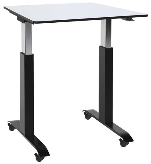 Das höhenverstellbare Tischgestell Ergon Mini Green 1 ist platzsparend und mobil. Handverstellung mit Gasfederlift von 76 - 122 cm (Höhe ohne Tischplatte).