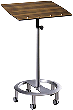 Stehpult Drive von Officeplus Stehpult Drive von Officeplus mit Gestell silberfarben und Pultplatte in Zwetschge Dekor