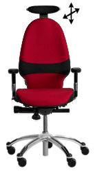 Bürostuhl: Einstellung der Nackenstütze oder Kopfstütze in Höhe und Tiefe

Die Höheneinstellung kann als Nackenstütze (im Übergang von Hinterhaupt zur oberen Halswirbelsäule) oder als Kopfstütze (weiter oben direkt am Hinterkopf) erfolgen. Wählen Sie die Position aus, die Ihnen angenehmer ist.

Die Tiefeneinstellung lässt nur eine Variante zu, nämlich die Position, in der Ihr Kopf weder nach hinten "in den Nacken fällt" noch von der Stütze nach vorne geschoben wird. 

Foto: RH Chairs (Modell Extend), Bearbeitung: Stefan Risse, alle Rechte vorbehalten